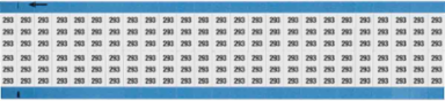 Solid Numbers Scored Wire Marker Card, 293, Black on White