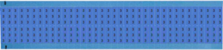 Solid Numbers Scored Wire Marker Card, 3, Cloth, Black on Blue