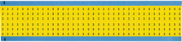 Solid Numbers Scored Wire Marker Card, 3, Cloth, Black on Yellow