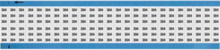 Solid Numbers Scored Wire Marker Card, 304, Black on White