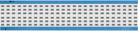 Solid Numbers Scored Wire Marker Card, 308, Black on White