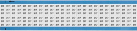 Solid Numbers Scored Wire Marker Card, 317, Black on White
