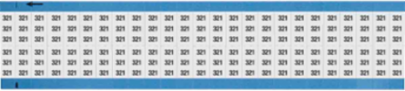 Solid Numbers Scored Wire Marker Card, 321, Black on White