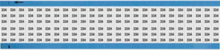 Solid Numbers Scored Wire Marker Card, 334, Black on White
