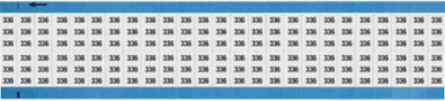 Solid Numbers Scored Wire Marker Card, 336, Black on White