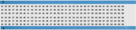Wire Marker Card - Repositionable Vinyl Cloth, Legend 34 to 66, Black on White