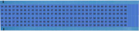Wire Marker Card - Repositionable Vinyl Cloth, Legend 34 to 66, Blue on Black