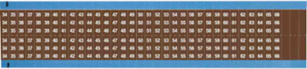 Wire Marker Card - Repositionable Vinyl Cloth, Legend 34 to 66, Brown on White