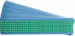Wire Marker Card - Repositionable Vinyl Cloth, Legend 34 to 66, White on Green