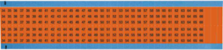 Wire Marker Card - Repositionable Vinyl Cloth, Legend 34 to 66, Orange on Black