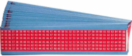 Wire Marker Card - Repositionable Vinyl Cloth, Legend 34 to 66, White on Red
