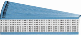 Wire Marker Card - Repositionable Vinyl Cloth, Legend 34 to 66, Black on White, 2.5" H
