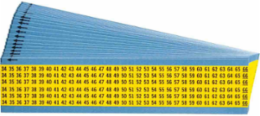 Wire Marker Card - Repositionable Vinyl Cloth, Legend 34 to 66, Black on Yellow