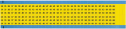 Wire Marker Card - Repositionable Vinyl Cloth, Legend 34 to 66, Yellow on Black