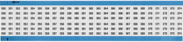 Wire Marker Card - Repositionable Vinyl Cloth, Legend 350 to 374