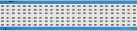 Solid Numbers Scored Wire Marker Card, 361, Black on White