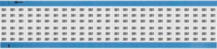 Solid Numbers Scored Wire Marker Card, 381, Black on White