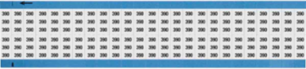 Solid Numbers Scored Wire Marker Card, 390, Black on White