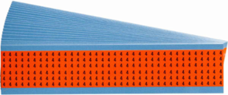 Numbers on Color Backgrounds Wire Markers, Black on Orange, Legend 4