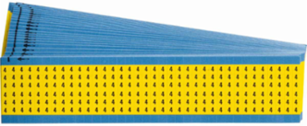 Numbers on Color Backgrounds Wire Markers, Black on Yellow, Legend 4