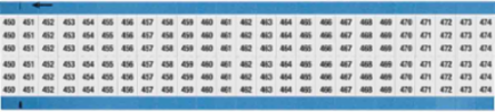 Wire Marker Card - Repositionable Vinyl Cloth, Legend 450 to 474