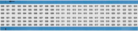 Wire Marker Card - Repositionable Vinyl Cloth, Legend 500 to 524