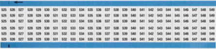 Wire Marker Card - Repositionable Vinyl Cloth, Legend 525 to 549