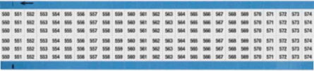 Wire Marker Card - Repositionable Vinyl Cloth, Legend 550 to 574