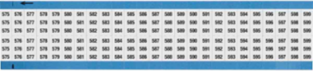 Wire Marker Card - Repositionable Vinyl Cloth, Legend 575 to 599