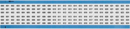 Wire Marker Card - Repositionable Vinyl Cloth, Legend 600 to 624