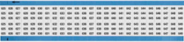 Wire Marker Card - Repositionable Vinyl Cloth, Legend 625 to 649