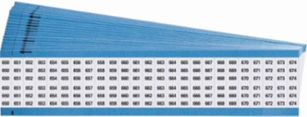 Wire Marker Card - Repositionable Vinyl Cloth, Legend 650 to 674