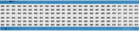 Wire Marker Card - Repositionable Vinyl Cloth, Legend 650 to 674