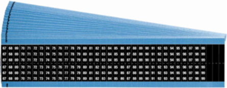Wire Marker Card - Repositionable Vinyl Cloth, Legend 67 to 99, White on Black