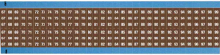 Wire Marker Card - Repositionable Vinyl Cloth, Legend 67 to 99, Brown on White