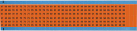 Wire Marker Card - Repositionable Vinyl Cloth, Legend 67 to 99, Orange on Black