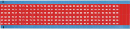 Wire Marker Card - Repositionable Vinyl Cloth, Legend 67 to 99, Red on White