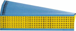 Wire Marker Card - Repositionable Vinyl Cloth, Legend 67 to 99, Black on Yellow