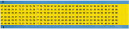Wire Marker Card - Repositionable Vinyl Cloth, Legend 67 to 99, Yellow on Black