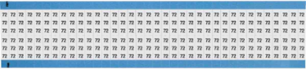 Solid Numbers Scored Wire Marker Card, 72, Black on White