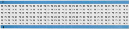 Solid Numbers Scored Wire Marker Card, 73, Black on White
