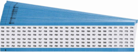 Wire Marker Card - Repositionable Vinyl Cloth, Legend 750 to 774