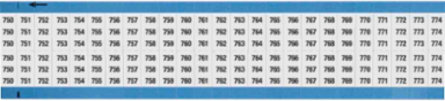 Wire Marker Card - Repositionable Vinyl Cloth, Legend 750 to 774