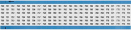 Wire Marker Card - Repositionable Vinyl Cloth, Legend 750 to 774