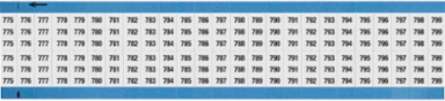 Wire Marker Card - Repositionable Vinyl Cloth, Legend 775 to 799