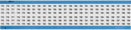 Wire Marker Card - Repositionable Vinyl Cloth, Legend 775 to 799