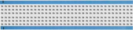 Solid Numbers Scored Wire Marker Card, 79, Black on White