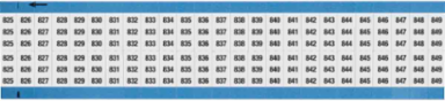 Wire Marker Card - Repositionable Vinyl Cloth, Legend 825 to 849