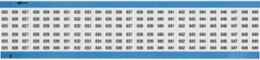 Wire Marker Card - Repositionable Vinyl Cloth, Legend 825 to 849