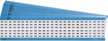 Wire Marker Card - Repositionable Vinyl Cloth, Legend 850 to 874